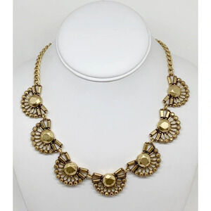 J. Crew Gold Fan Cluster Neckkace